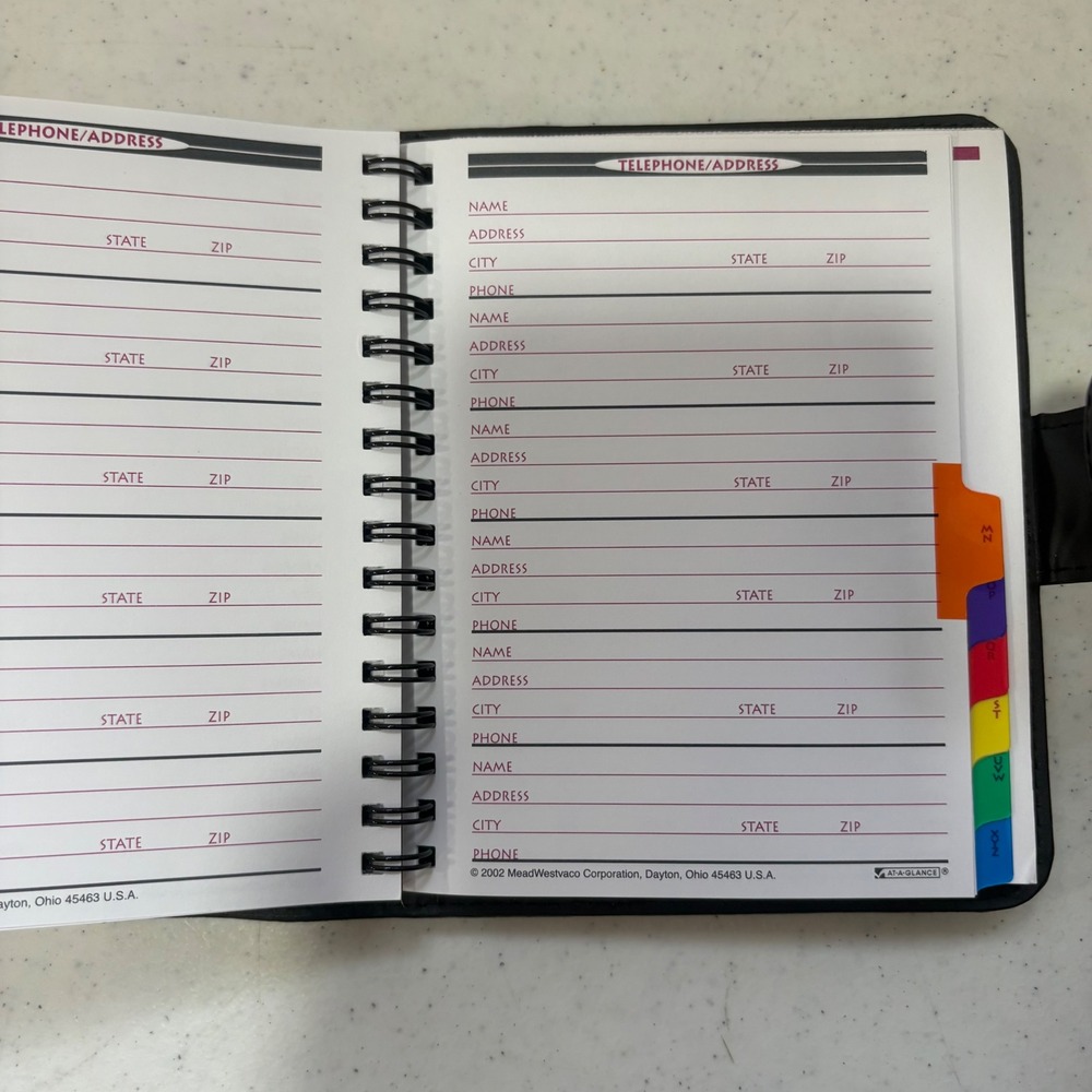 NEW Mead Cambridge Fat Little Day Planner Undated Organizer Black Vintage 2001 - Picture 13 of 15